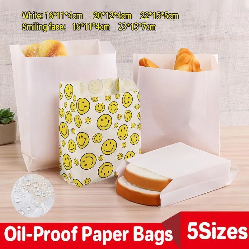 1000PCS Oil-proof Takeaway Paper Bags for Premium Takeout Supply