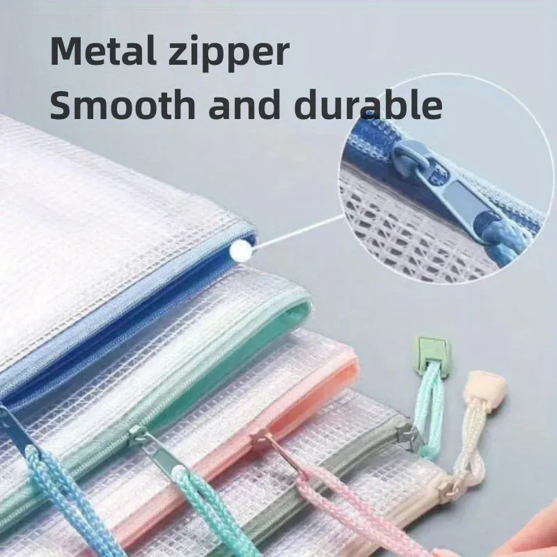 10pcs Mesh Zipper Bags for Classroom Organization