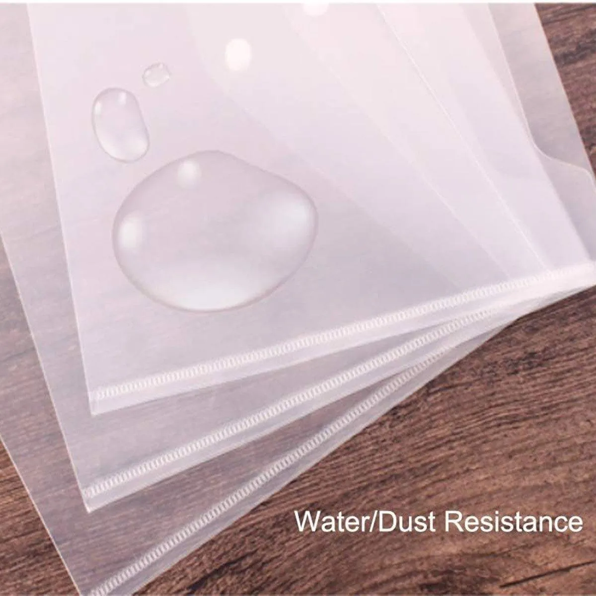 12pcs A4 Plastic File Bag Translucent Document Storage Pouch with Button Closure
