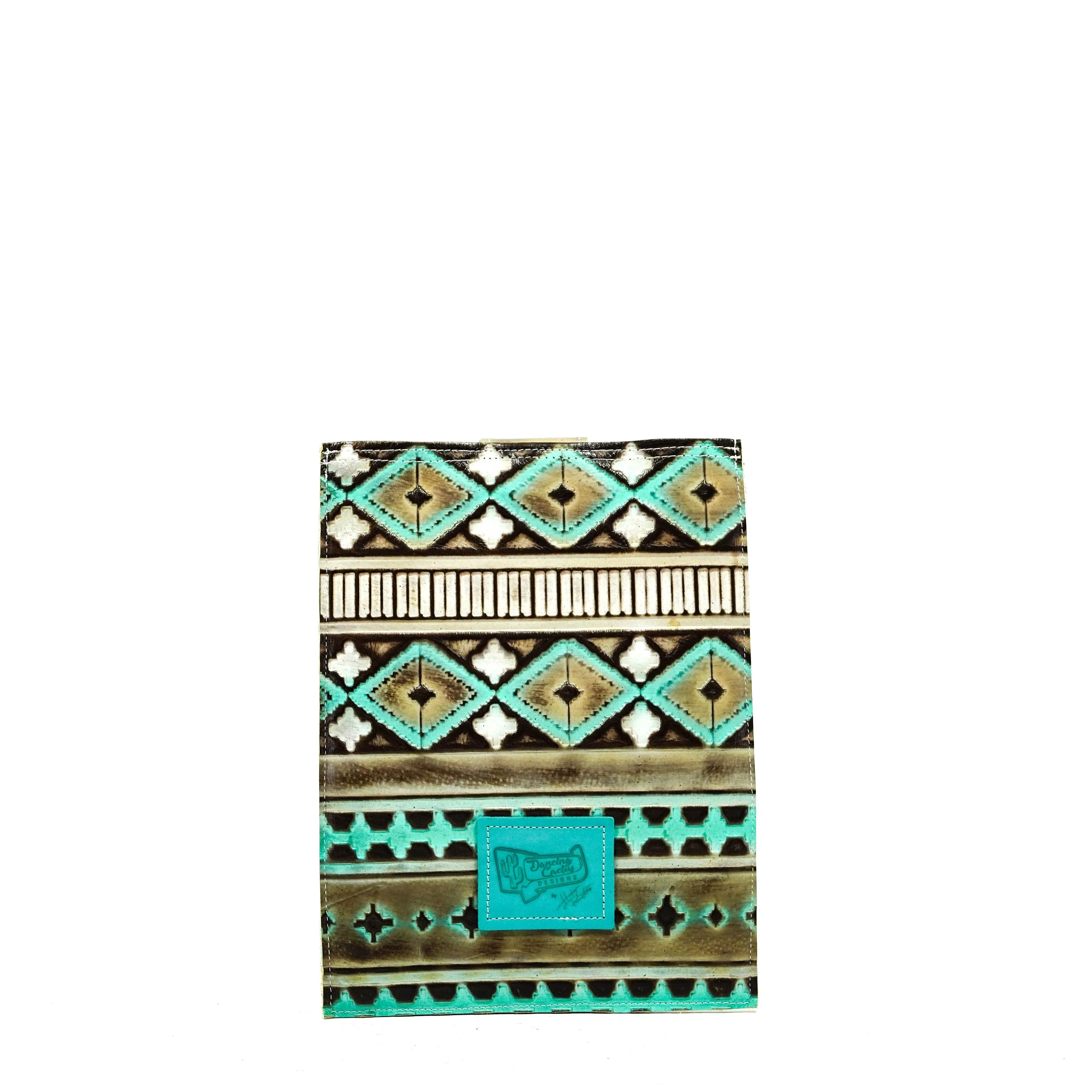 13'' Tablet Sleeve - Black & White w/ Bora Bora Navajo