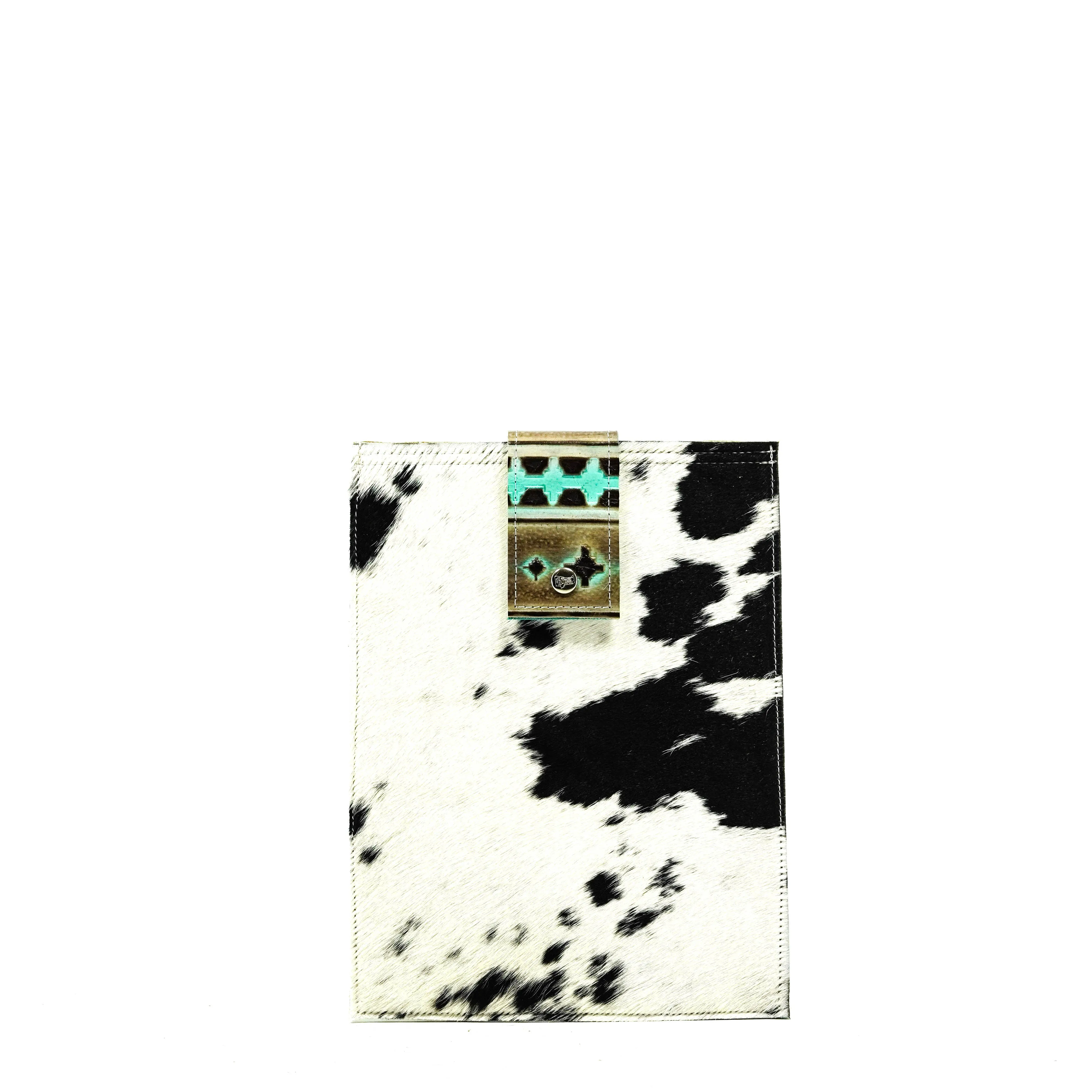 13'' Tablet Sleeve - Black & White w/ Bora Bora Navajo