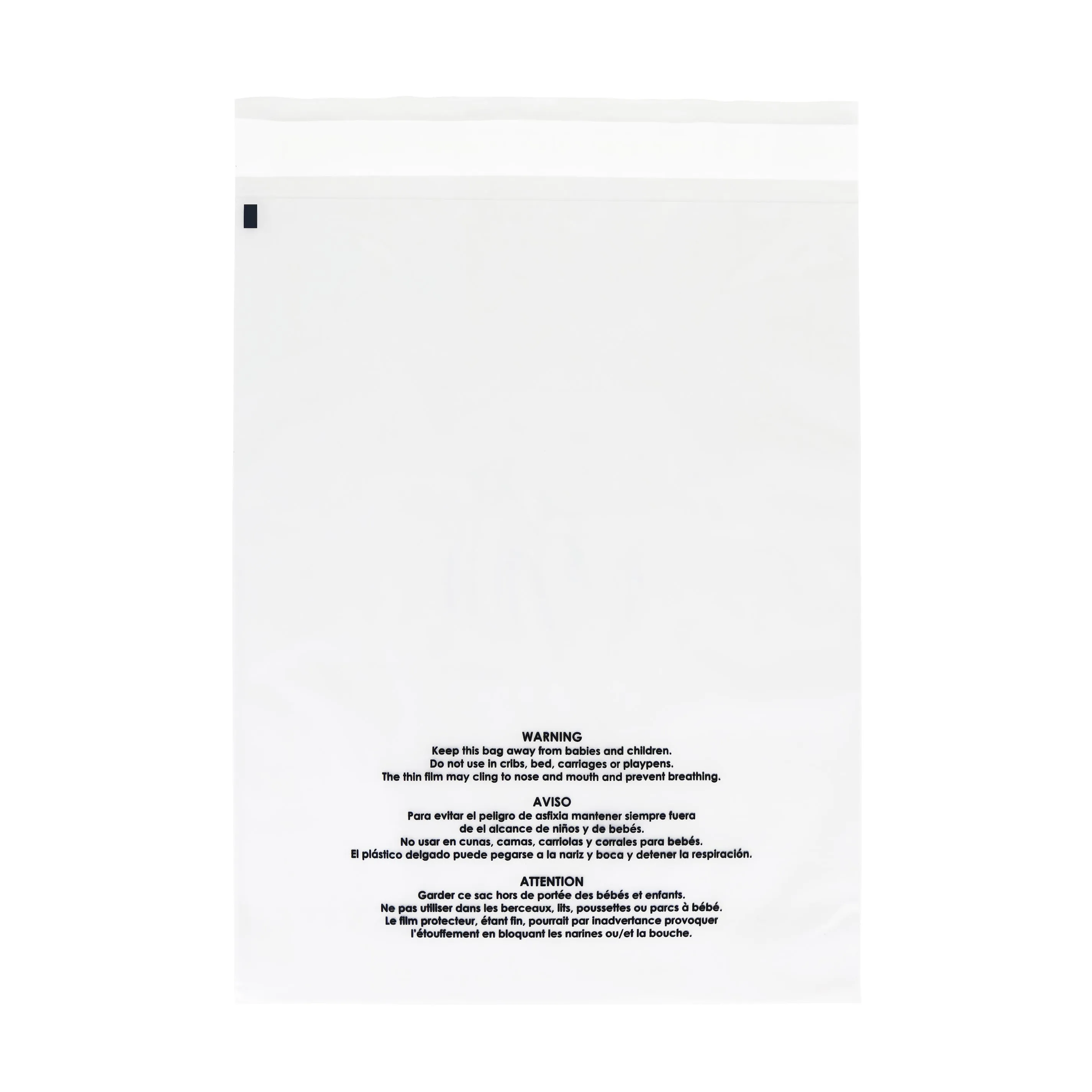 14" x 20" (100/200/500 Pack) Self Seal Clear Poly Bags with Suffocation Label 1.5 Mil
