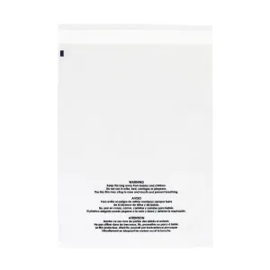 14" x 20" (100/200/500 Pack) Self Seal Clear Poly Bags with Suffocation Label 1.5 Mil