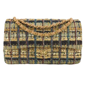 19A Ancient Egypt Gold Tweed Medium Classic Double Flap Bag