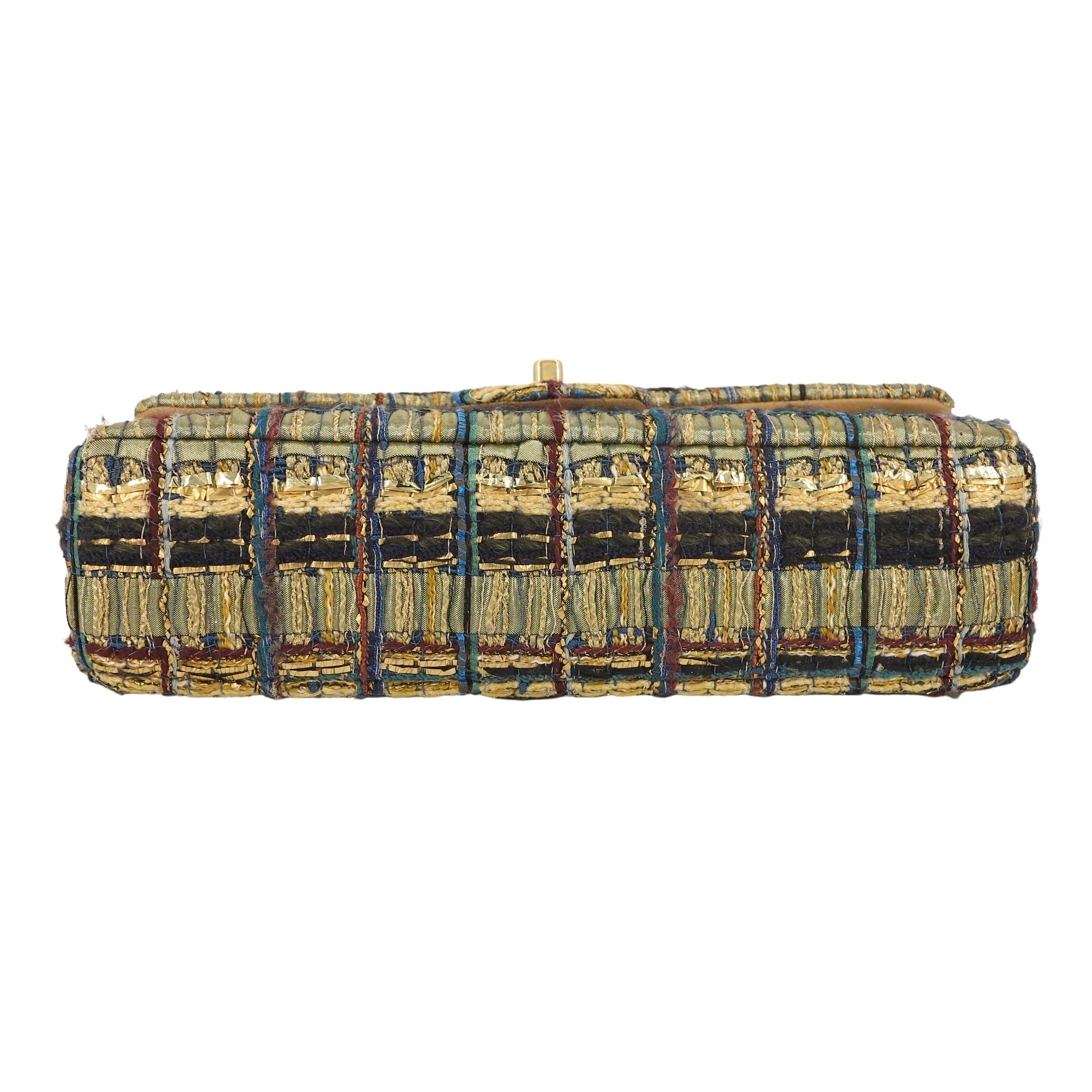 19A Ancient Egypt Gold Tweed Medium Classic Double Flap Bag