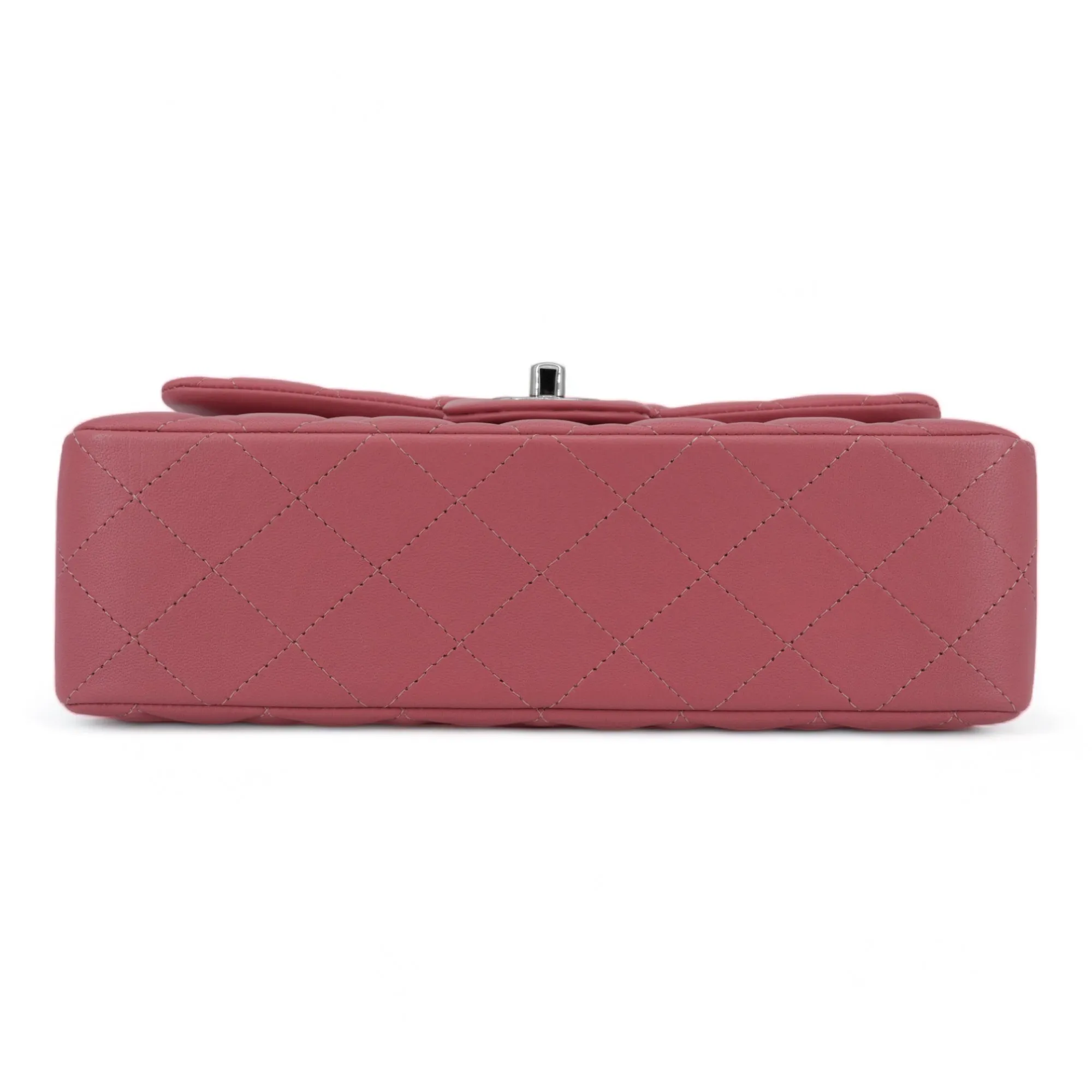 19B Pink Lambskin Small Classic Double Flap Bag