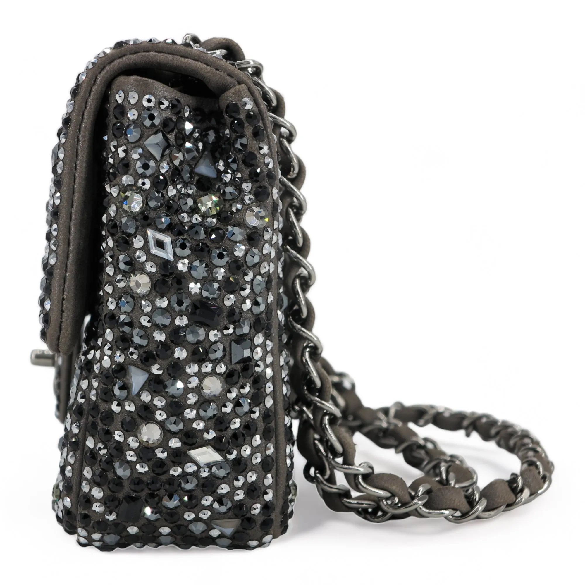 21A Swarovski Crystal Strass Mini Flap Bag in Black