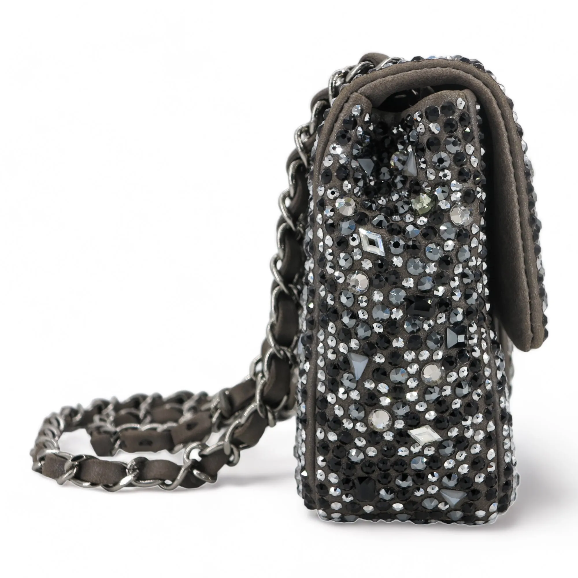 21A Swarovski Crystal Strass Mini Flap Bag in Black