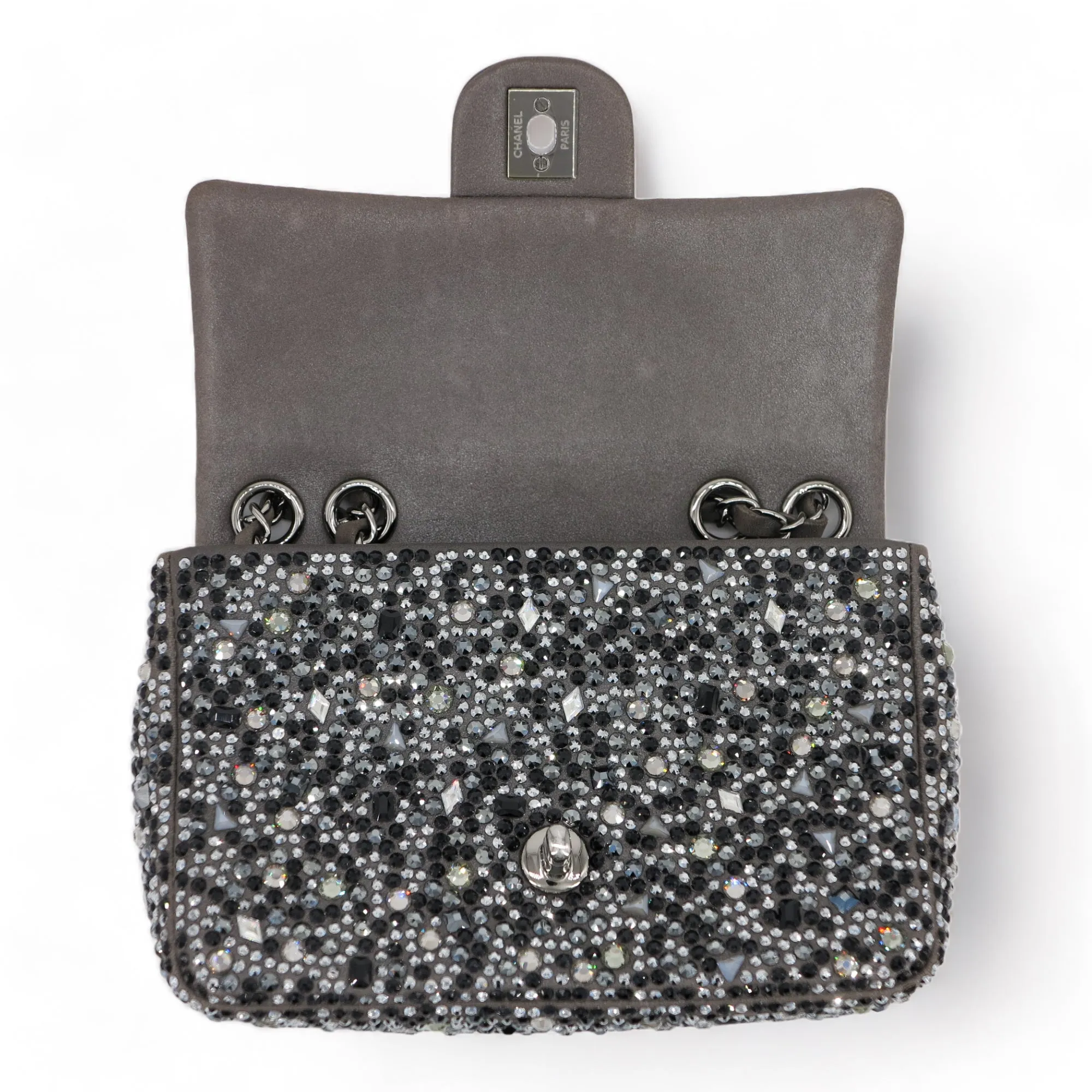 21A Swarovski Crystal Strass Mini Flap Bag in Black
