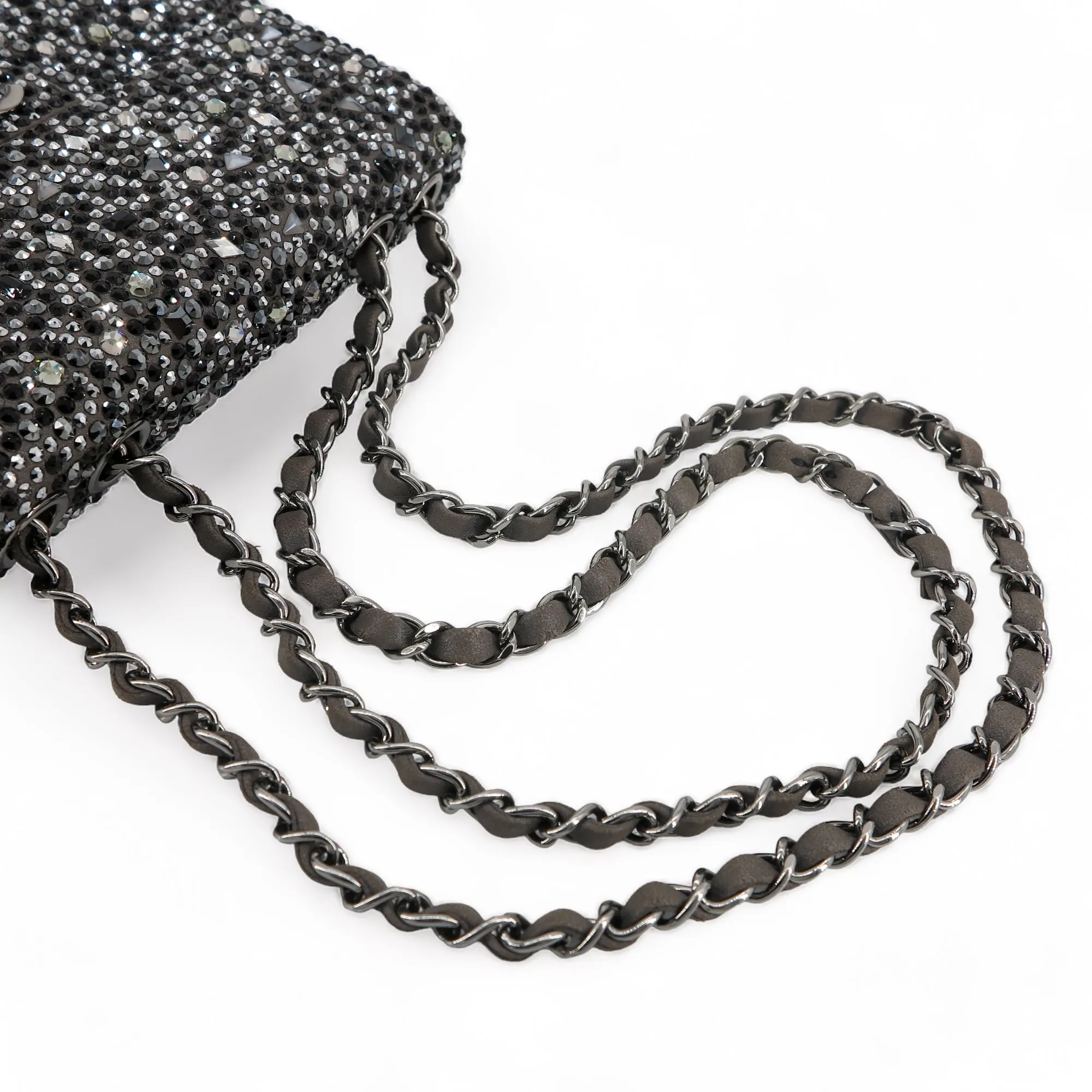 21A Swarovski Crystal Strass Mini Flap Bag in Black