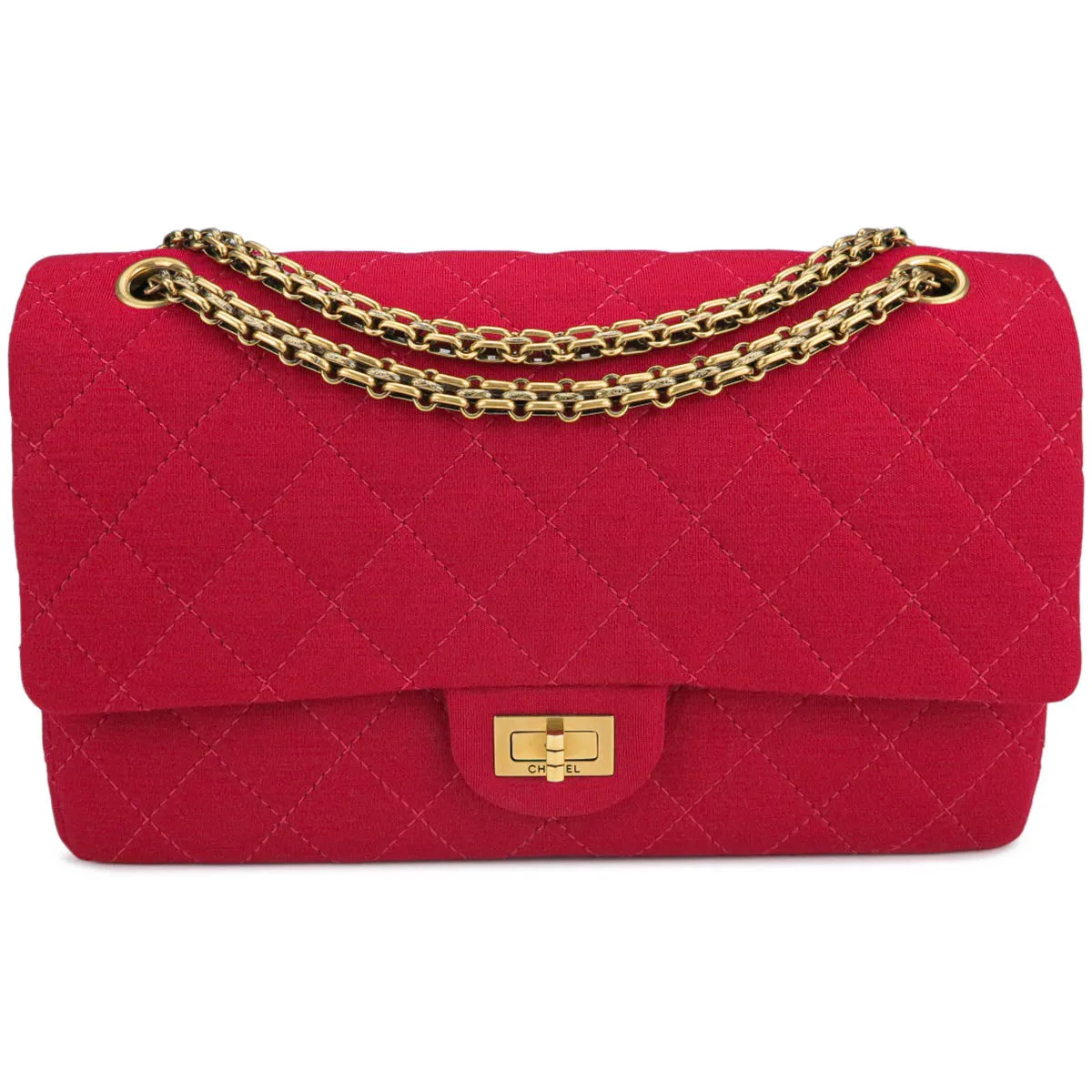 2.55 Reissue Flap Bag Size 226 in Red Jersey