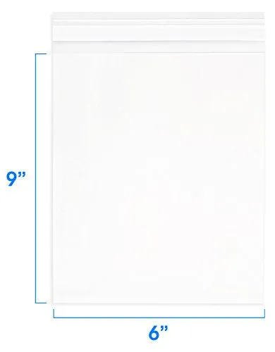 6” X 9” (200/1000 Pack) Clear Resealable Cellophane Cello Bags Self Seal - Fits 6X9 Print Photos A7 A8 A9 Cards Envelopes & Baked Goods - Pack It Chic