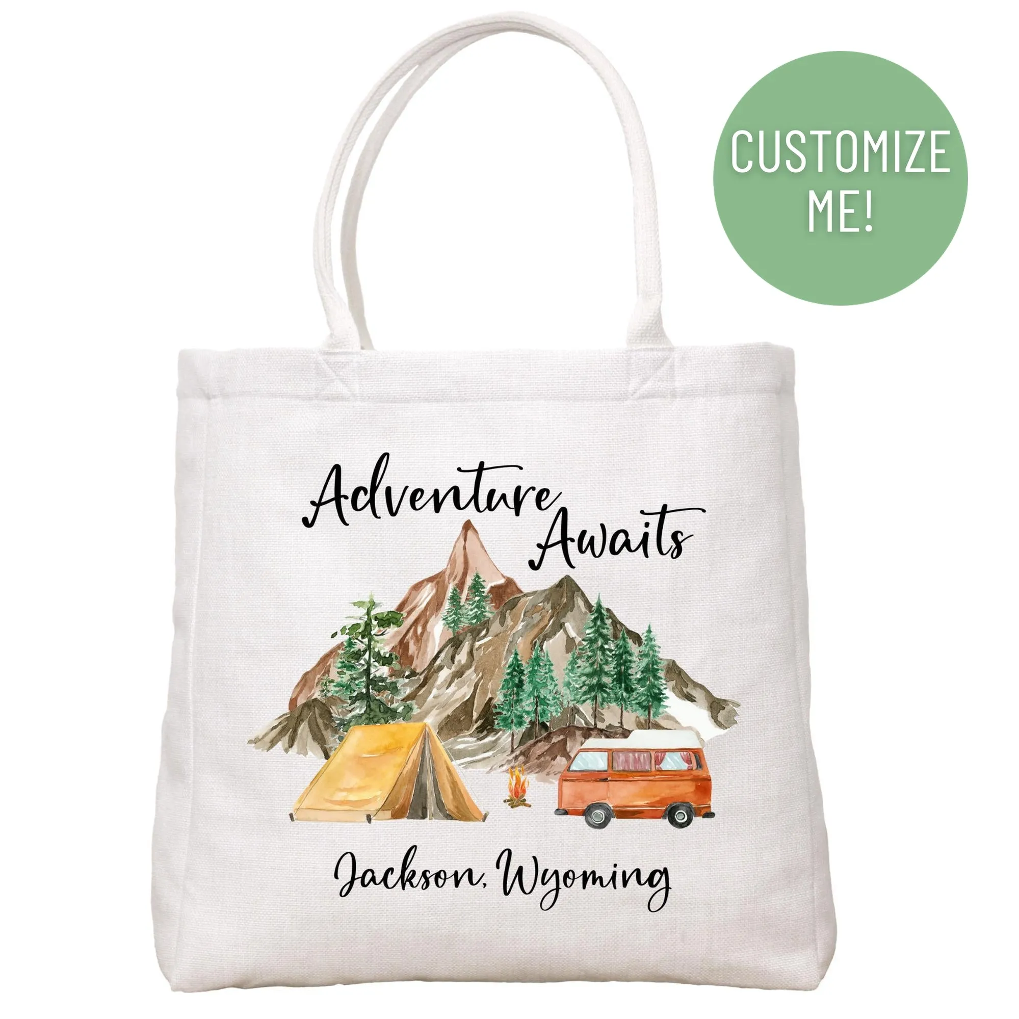 Adventure Awaits Camping Tote Bag