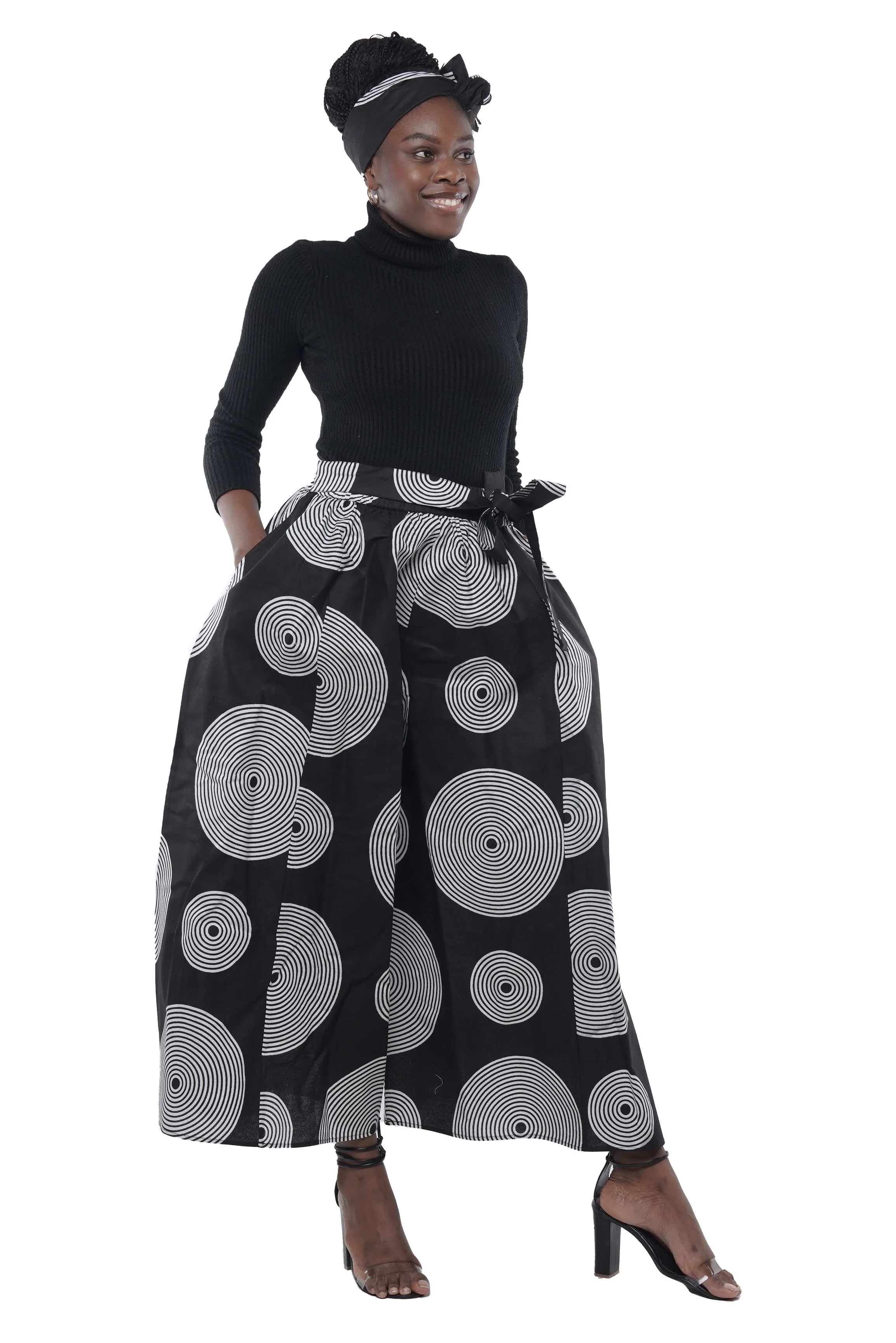 African Wide Palazzo Pants & Matching Handbag Set