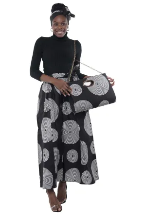 African Wide Palazzo Pants & Matching Handbag Set