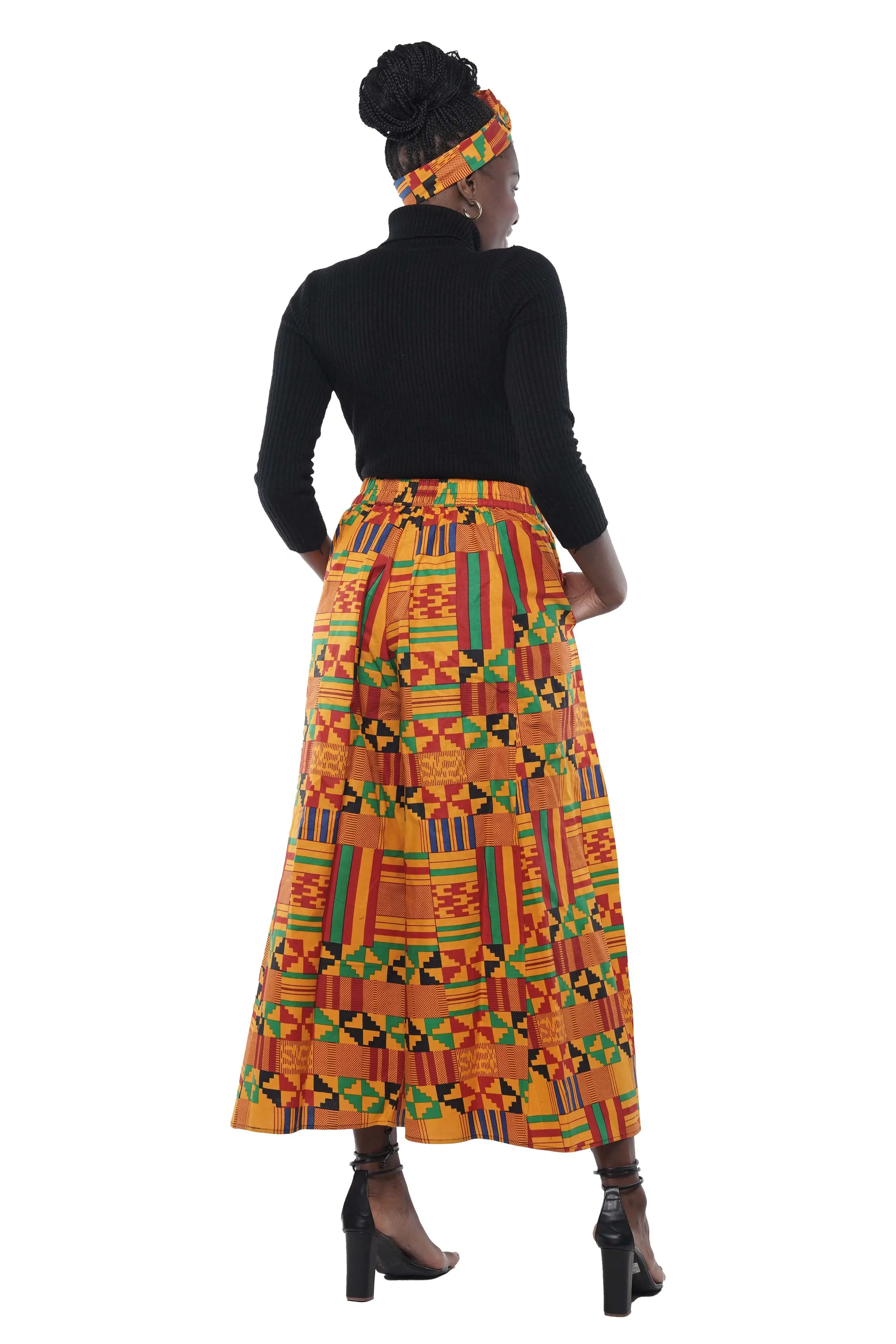 African Wide Palazzo Pants & Matching Handbag Set
