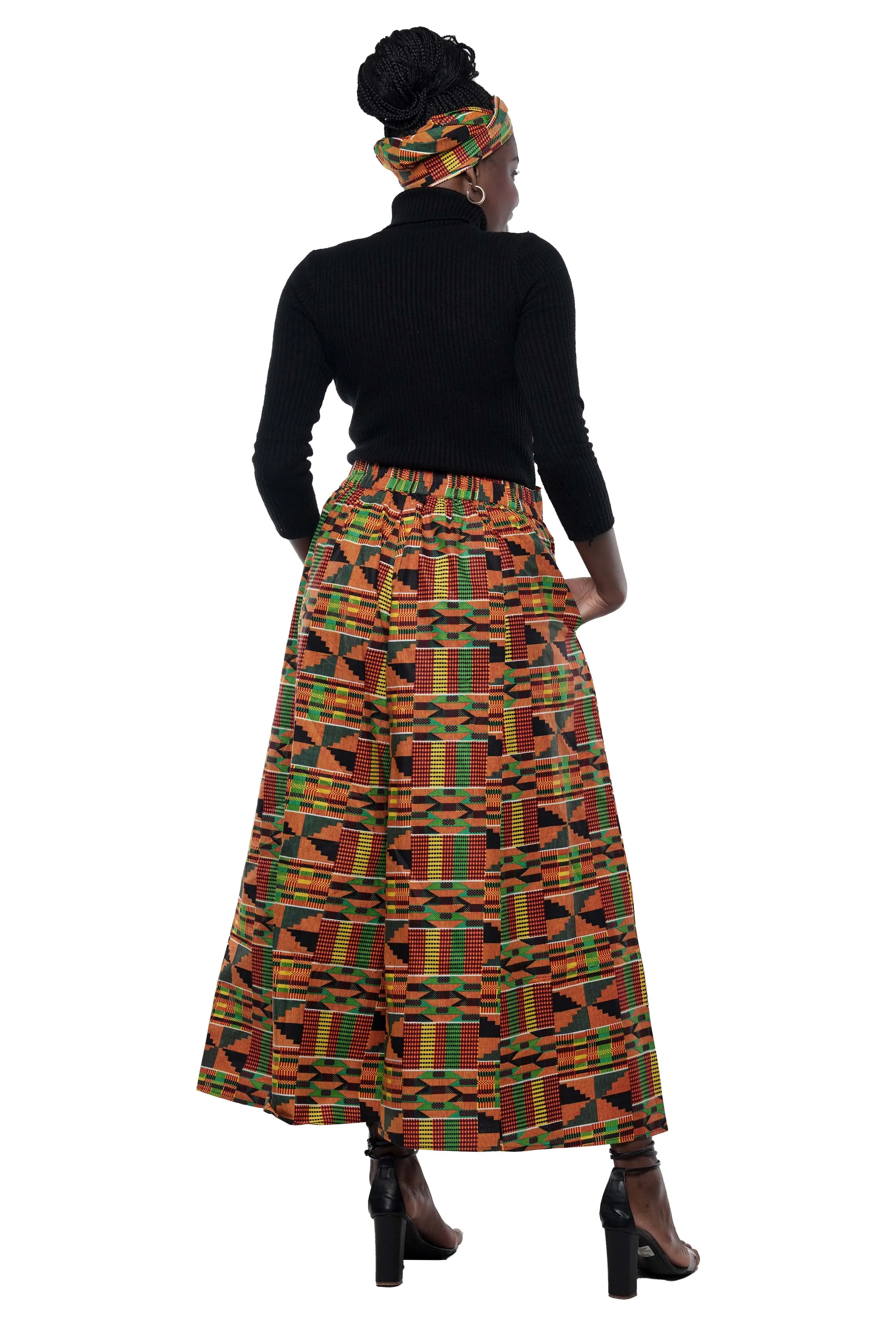 African Wide Palazzo Pants & Matching Handbag Set