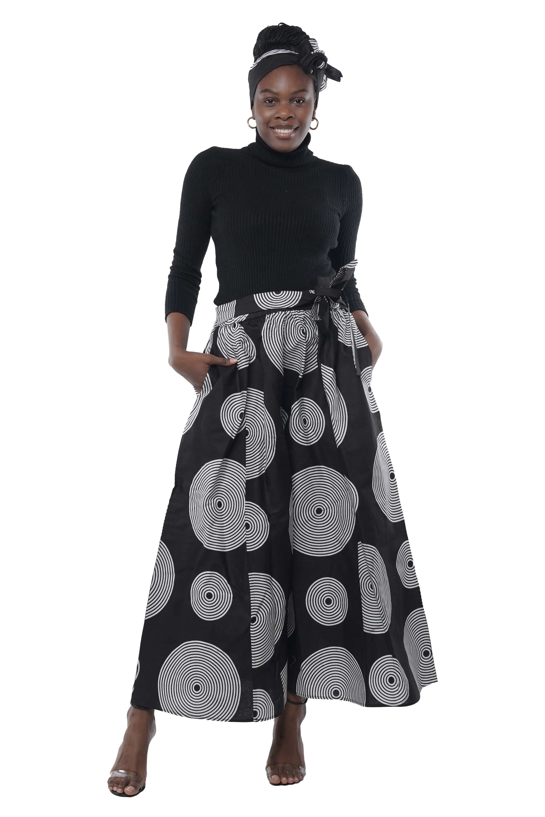 African Wide Palazzo Pants & Matching Handbag Set