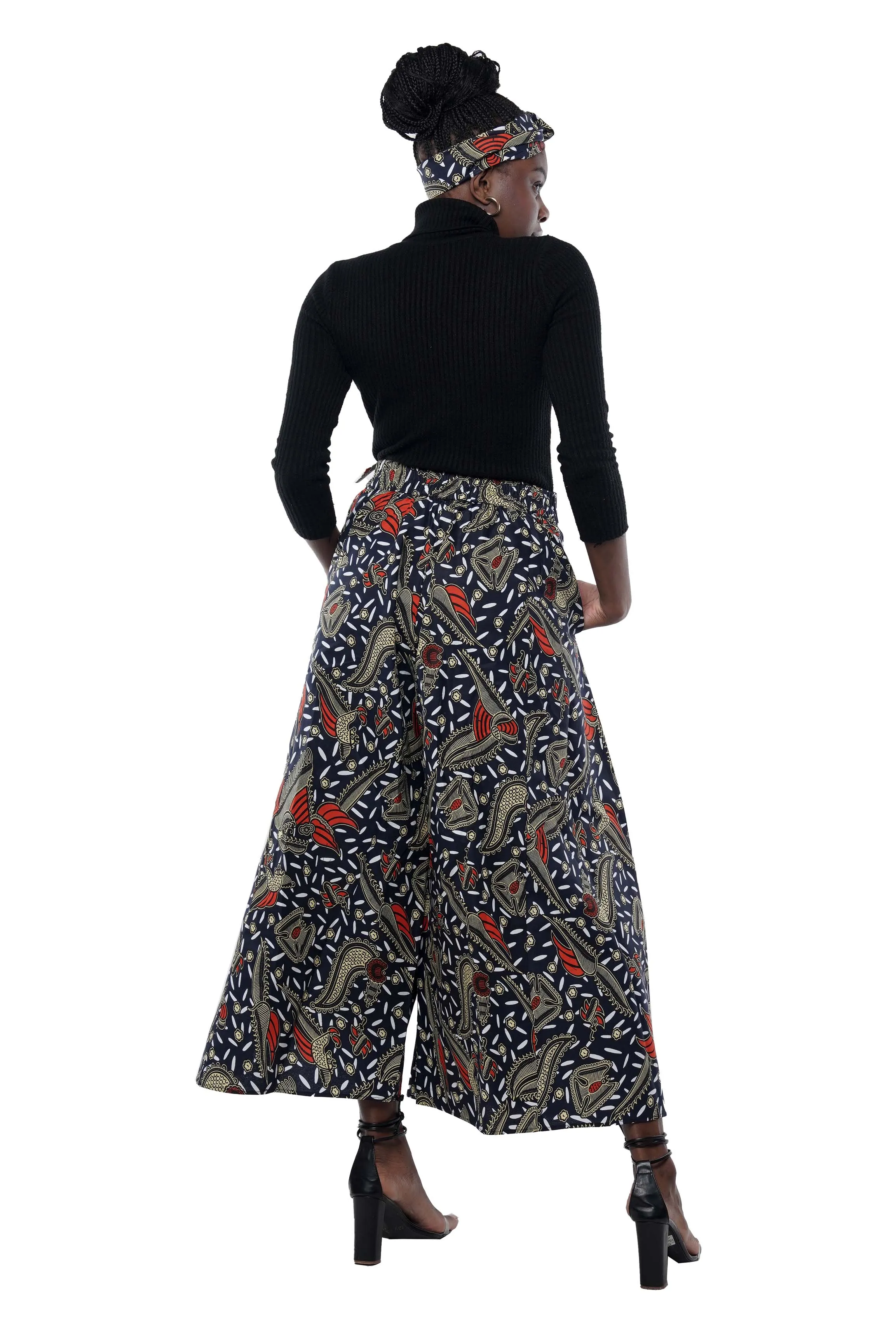 African Wide Palazzo Pants & Matching Handbag Set