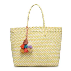 Allie Arrow XL Handwoven Plastic Tote