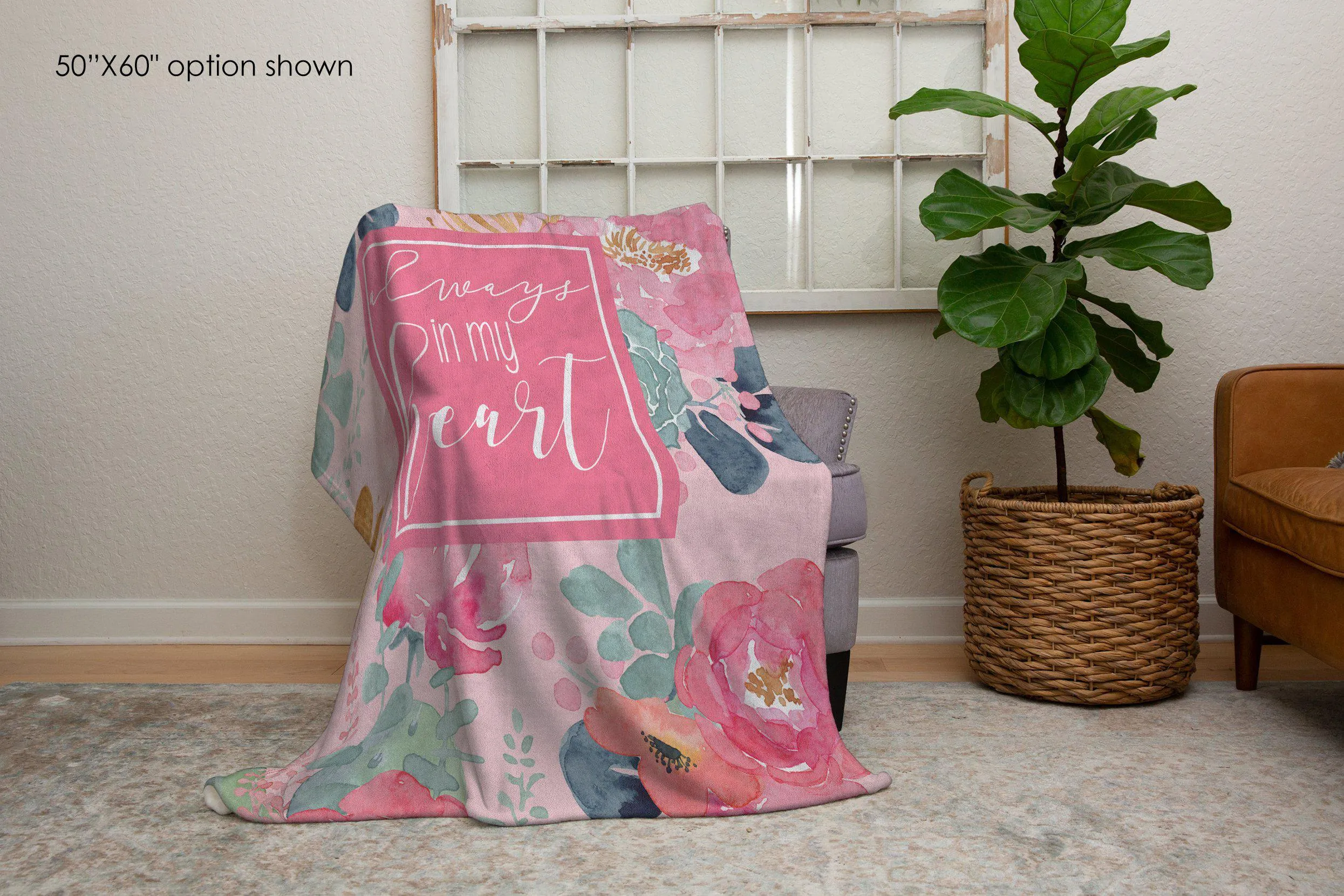Always in My Heart Floral Blanket