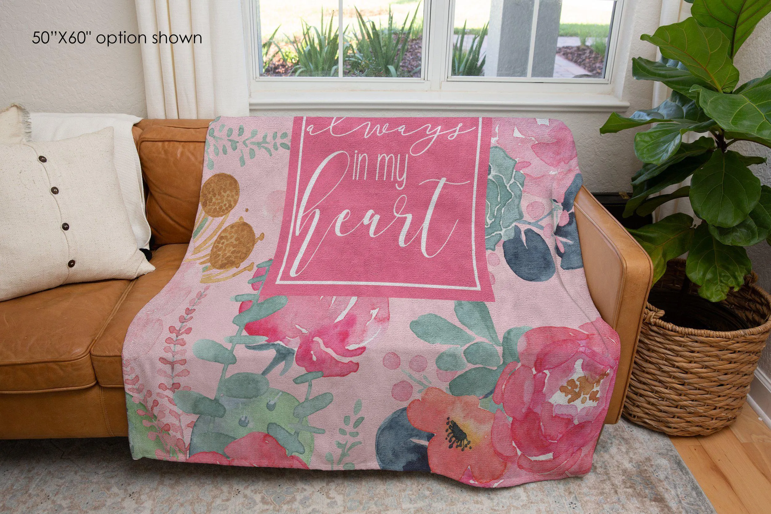 Always in My Heart Floral Blanket