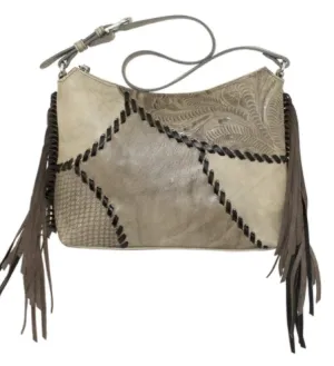 American West Handbag Gypsy Patch Collection: Leather Zip Top Shoulder