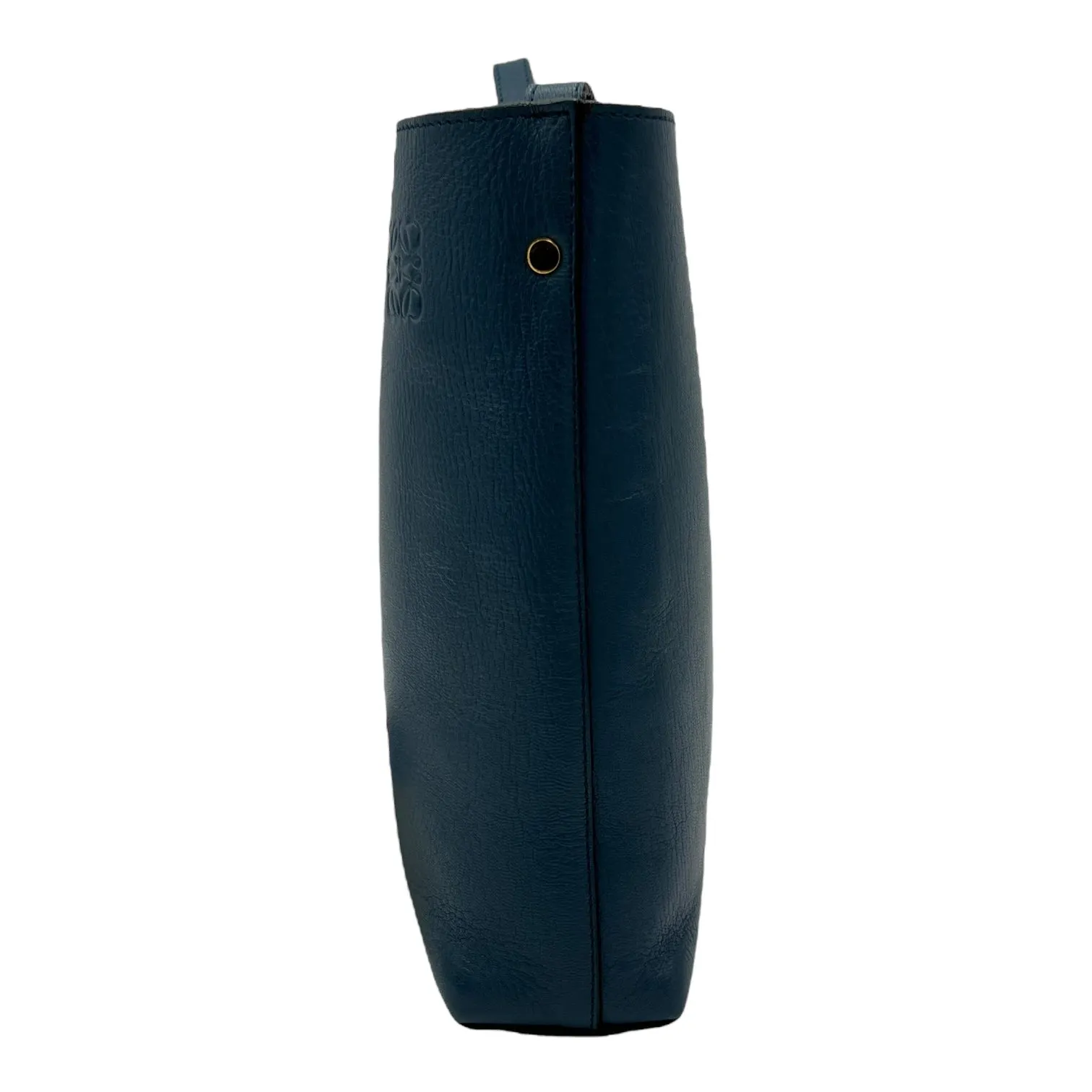 Anagram Blue Crossbody Bag in Calfskin, Gold hardware