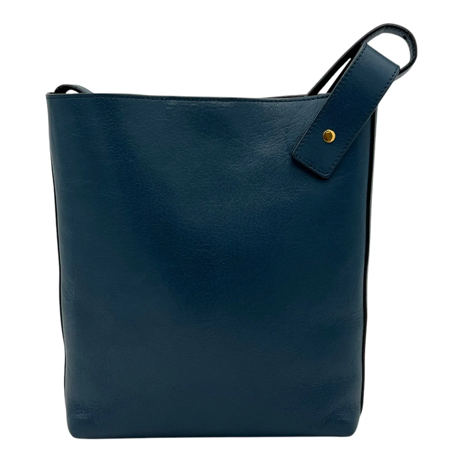 Anagram Blue Crossbody Bag in Calfskin, Gold hardware