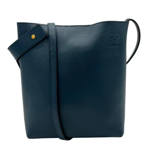 Anagram Blue Crossbody Bag in Calfskin, Gold hardware