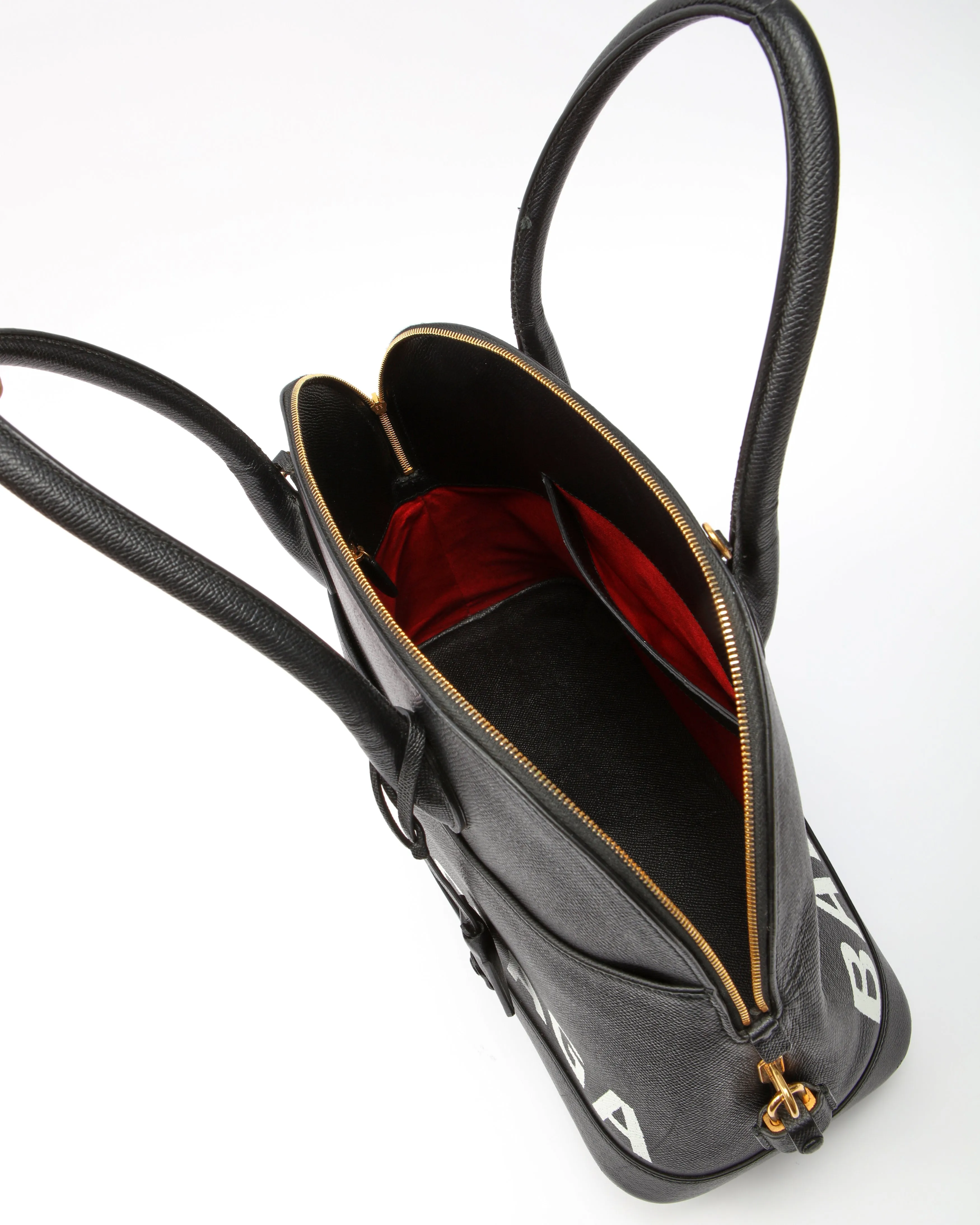 Balenciaga Black Grain Calfskin Ville Medium Top Handle Bag