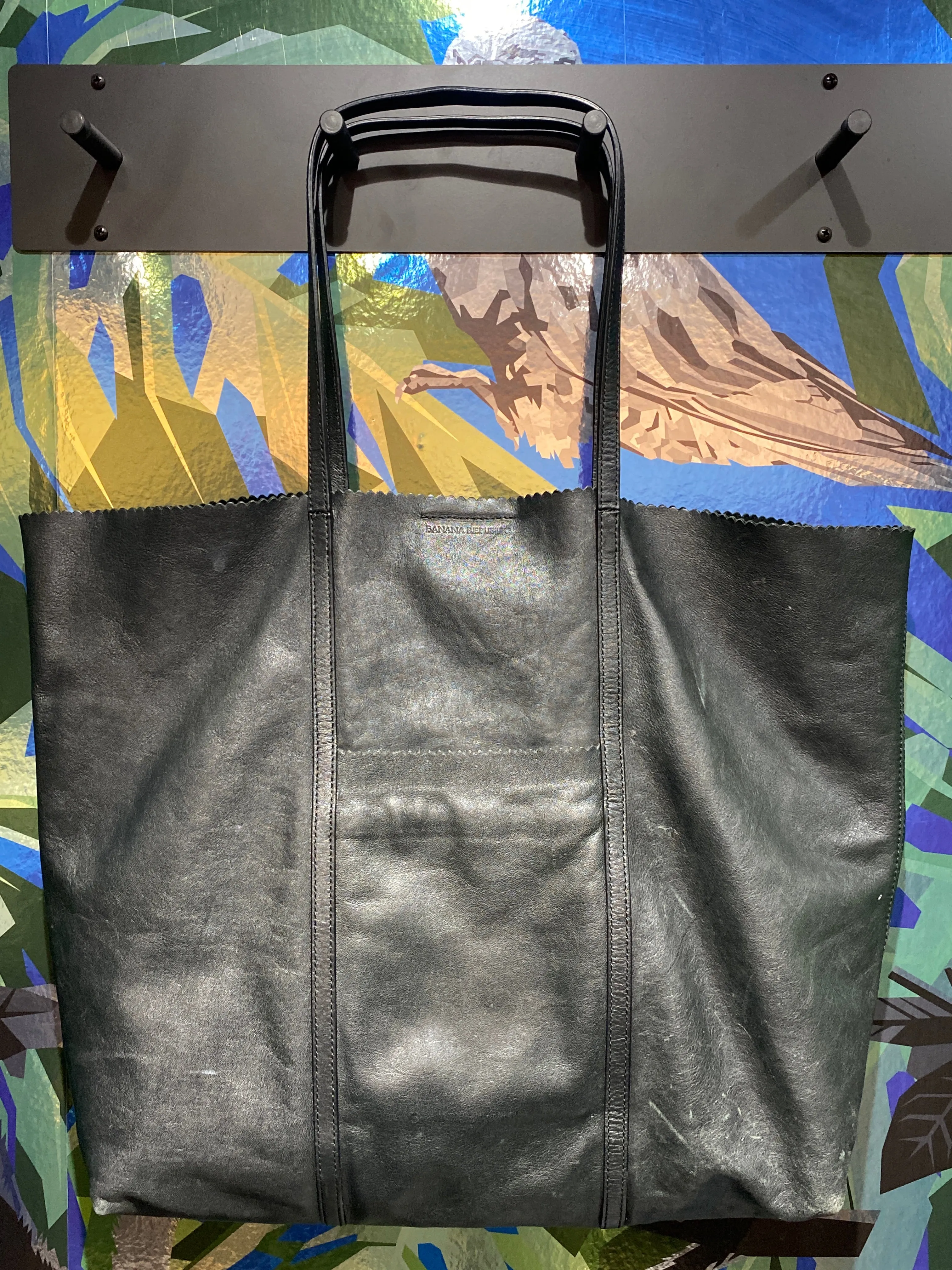 Banana Republic Black Leather Tote