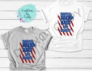 Beer bags and boards American flag T-SHIRT