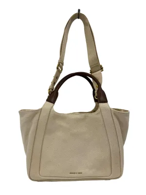 Beige Canvas Shoulder Bag