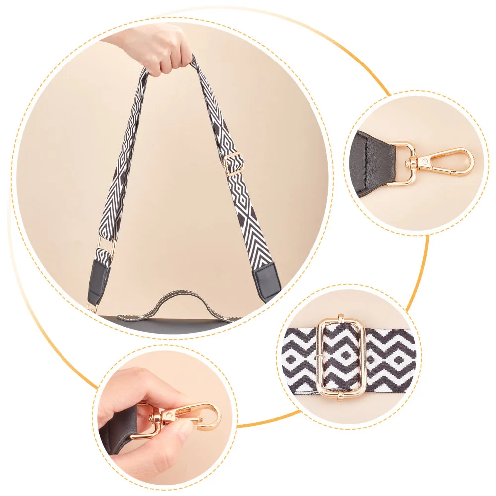 Black and White Diamonds Purse Strap, Bag Strap | 31-51 Inch Guitar purse straps