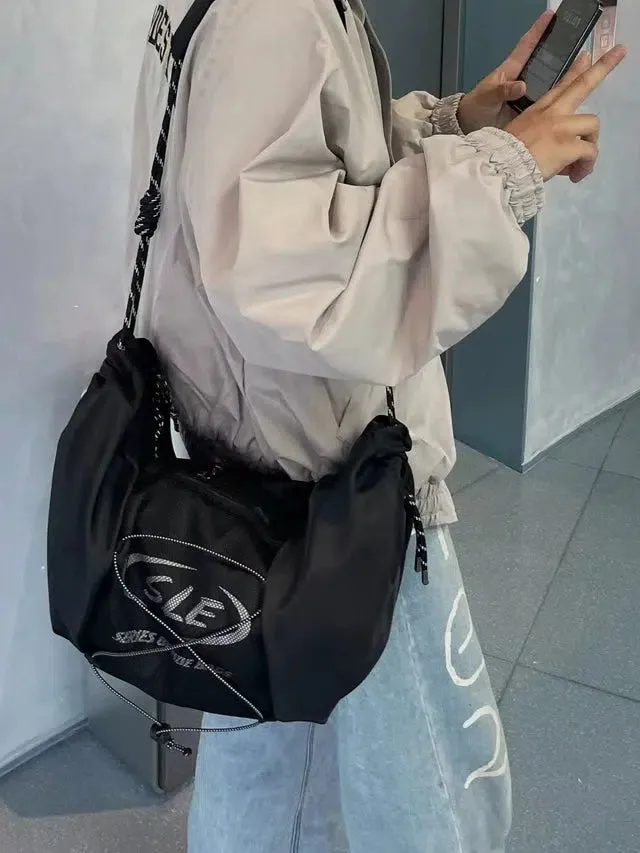 Black Canvas Crossbody Bag