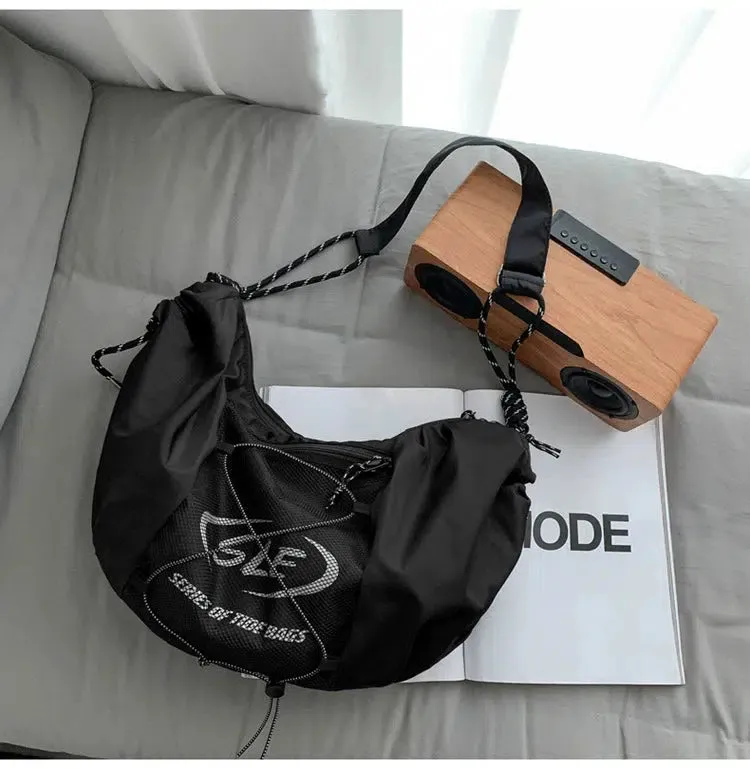 Black Canvas Crossbody Bag