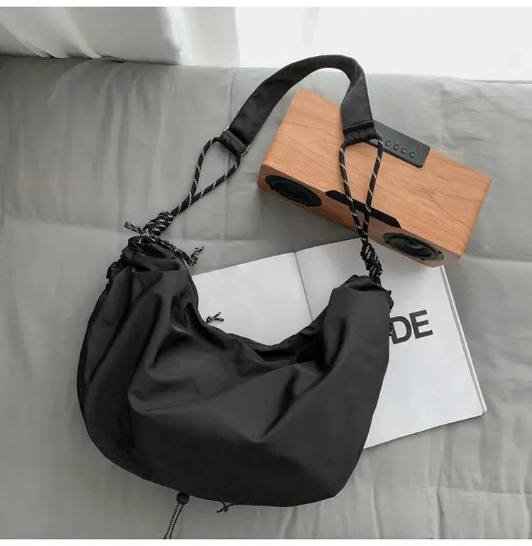 Black Canvas Crossbody Bag