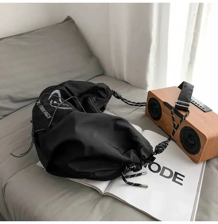 Black Canvas Crossbody Bag