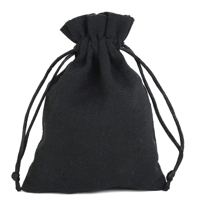 Black Canvas Drawstring Bags - 7 Sizes
