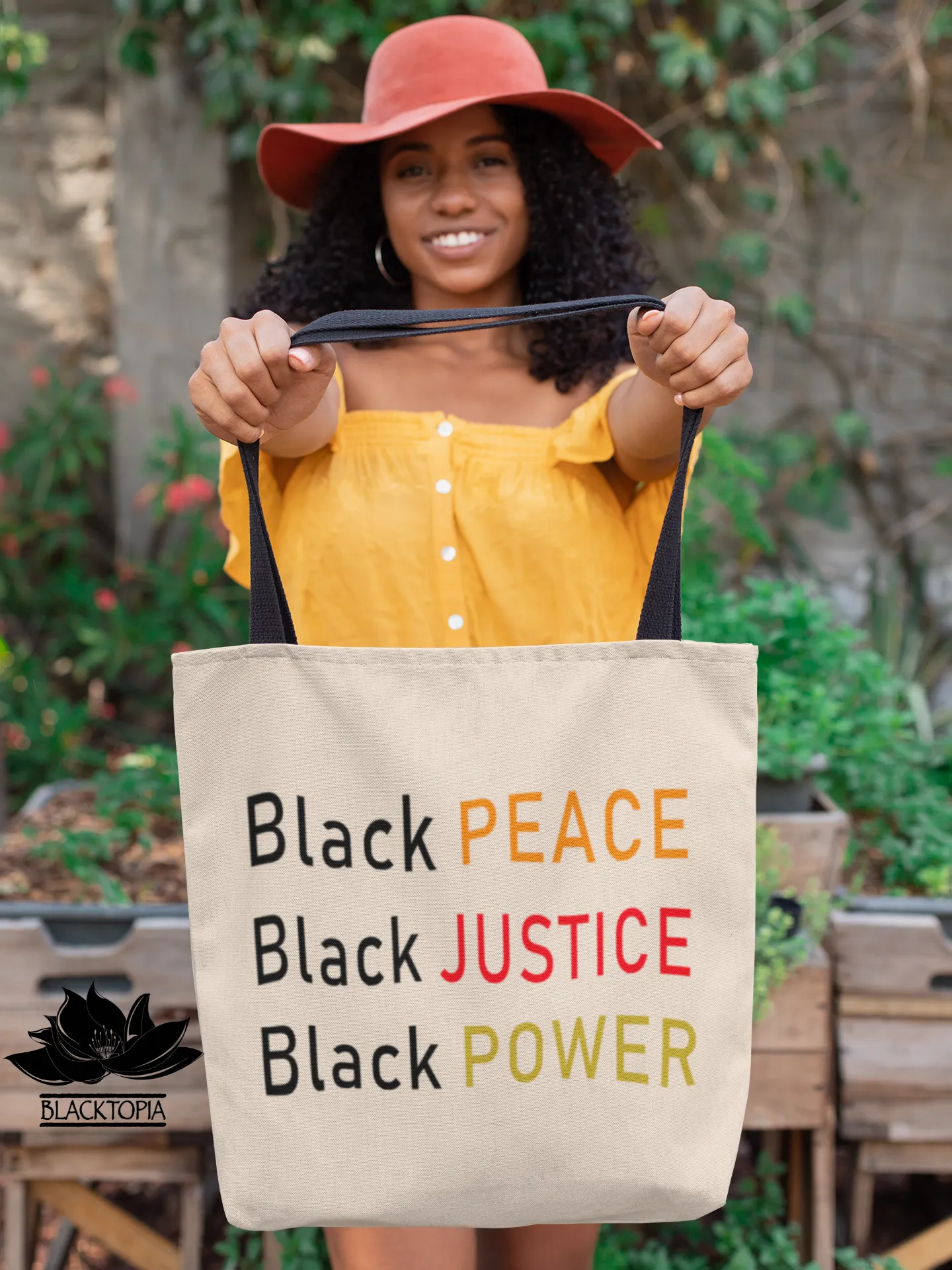 BLACK PEACE Tote
