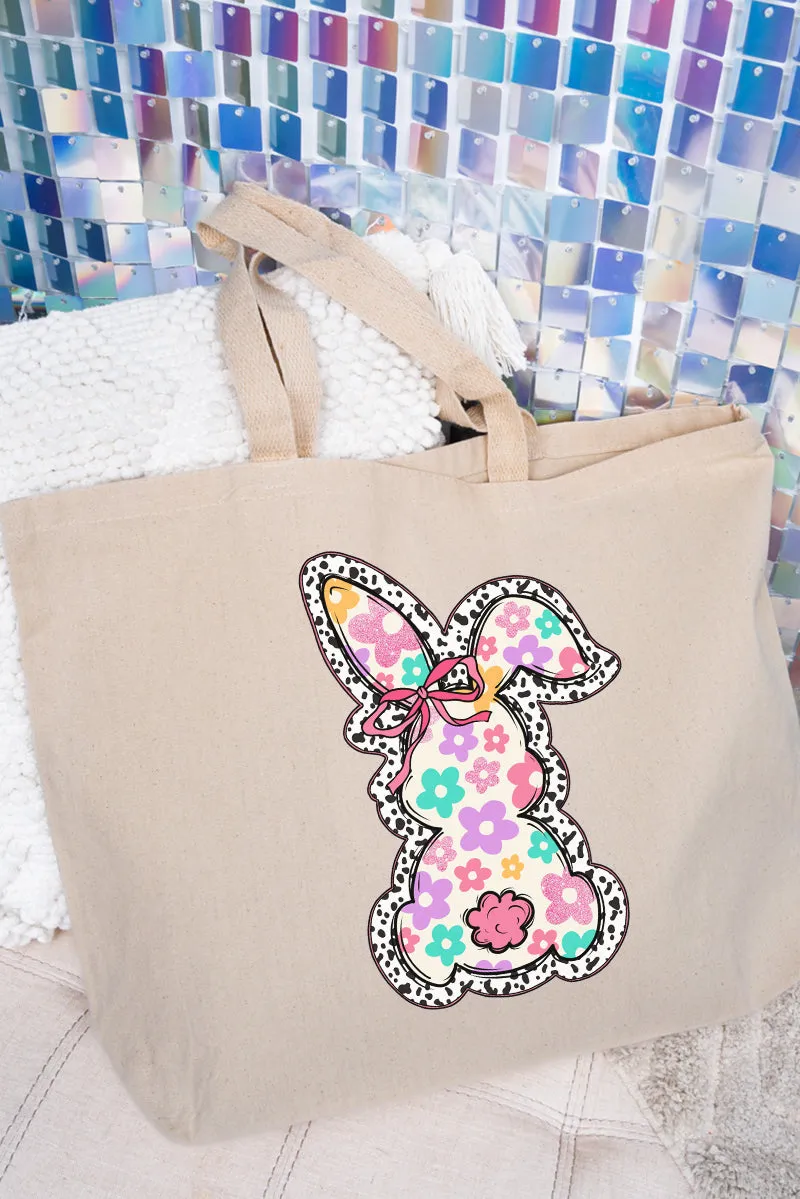 Blooming Bunny Canvas Jumbo Tote