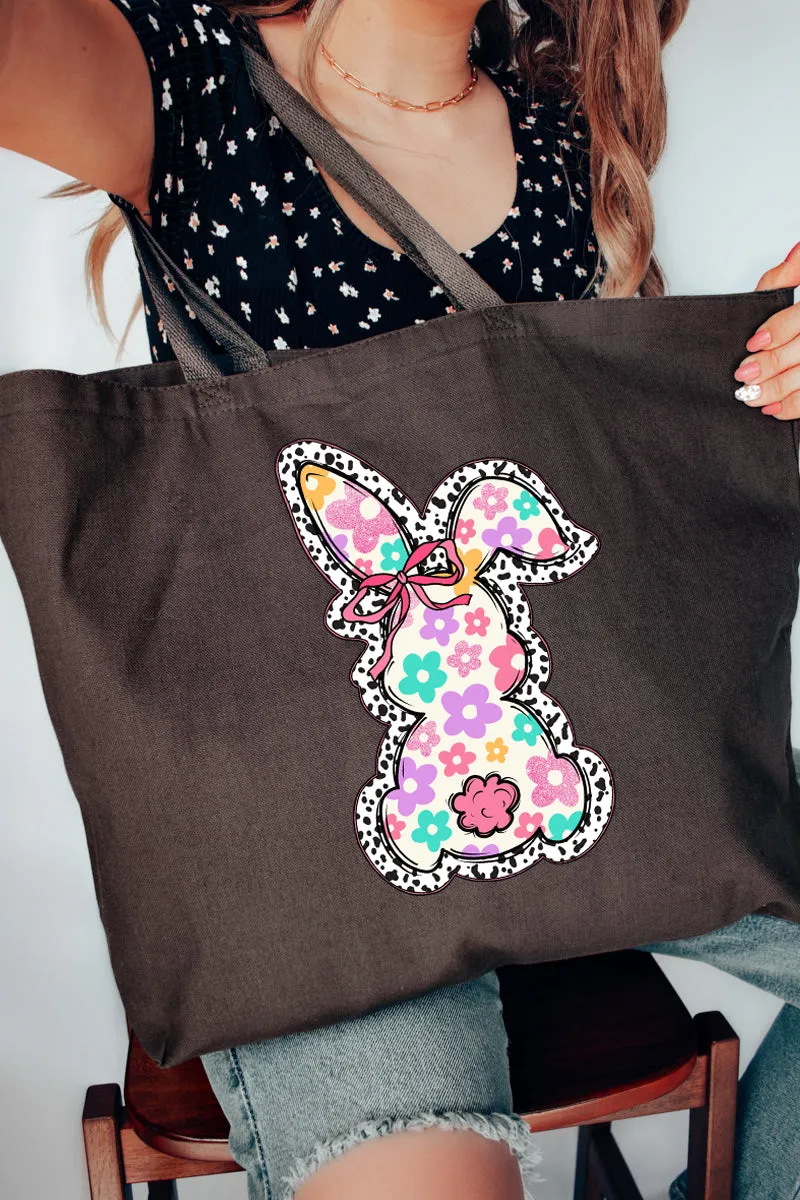 Blooming Bunny Canvas Jumbo Tote
