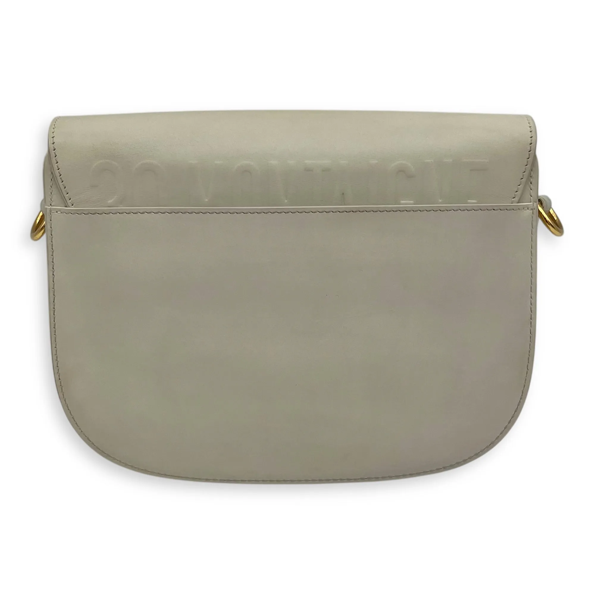 Bobby Medium White Crossbody Bag in Calfskin, Gold hardware