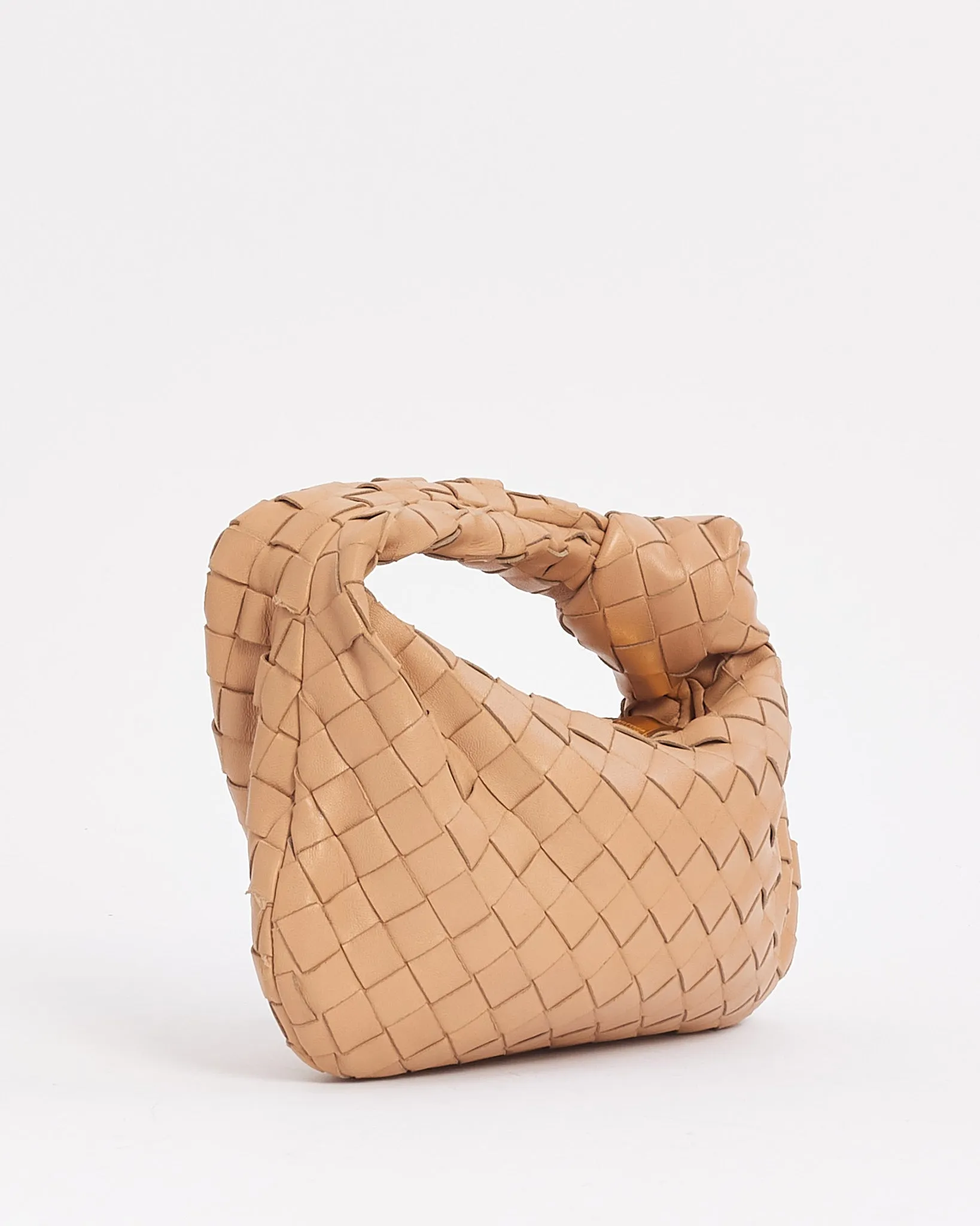Bottega Veneta Beige Almond Intrecciato Leather Mini Jodie Bag