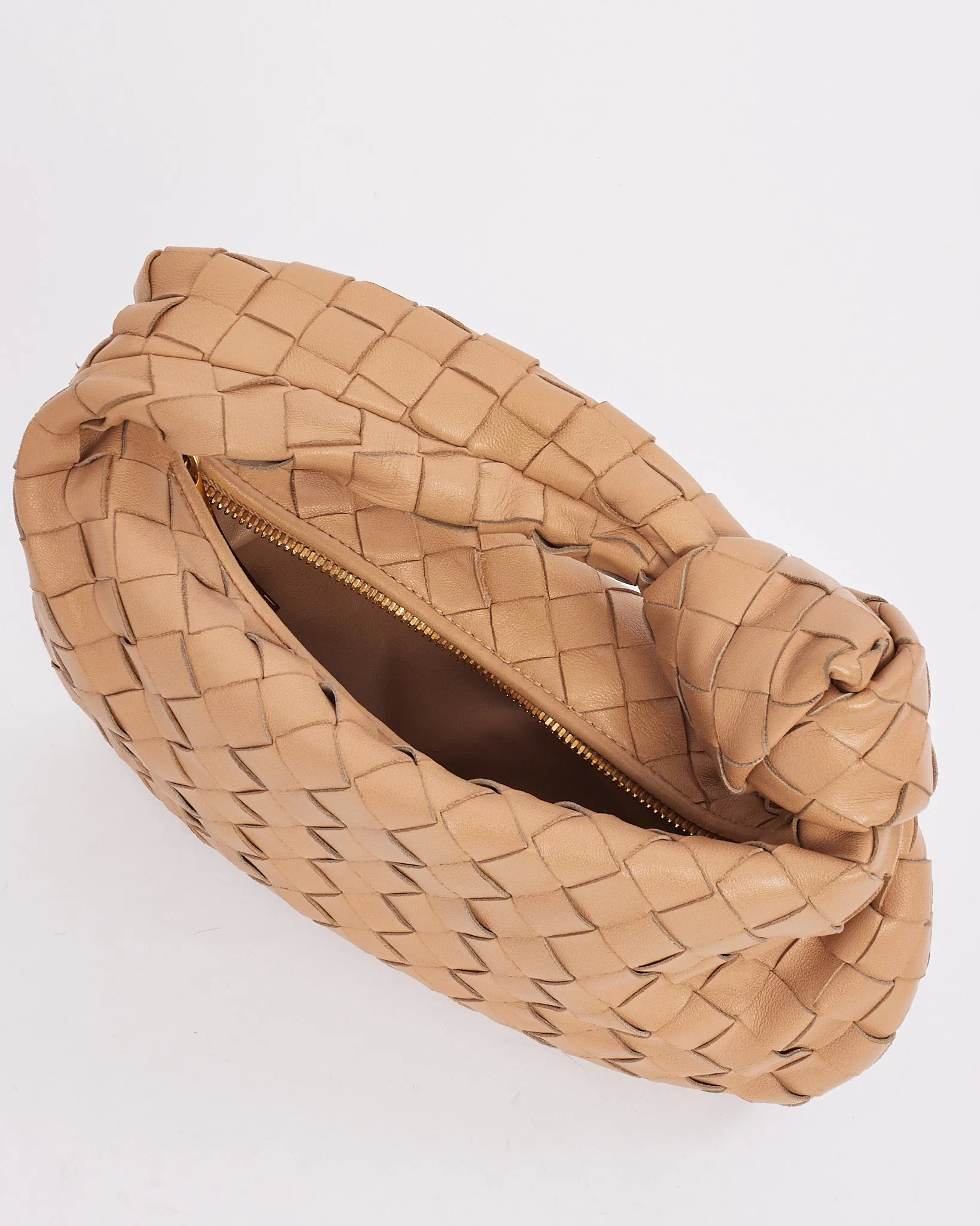 Bottega Veneta Beige Almond Intrecciato Leather Mini Jodie Bag