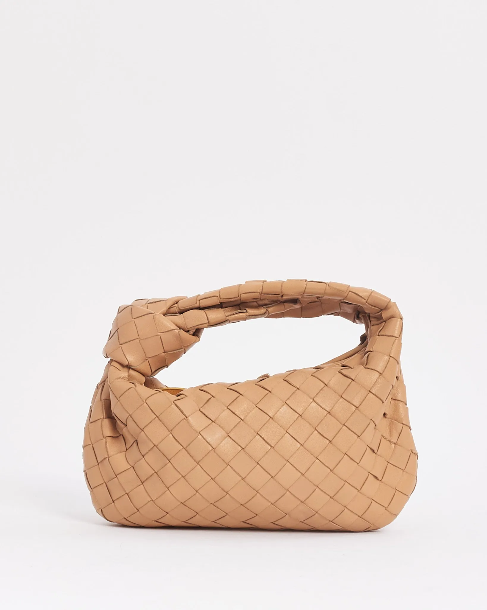 Bottega Veneta Beige Almond Intrecciato Leather Mini Jodie Bag
