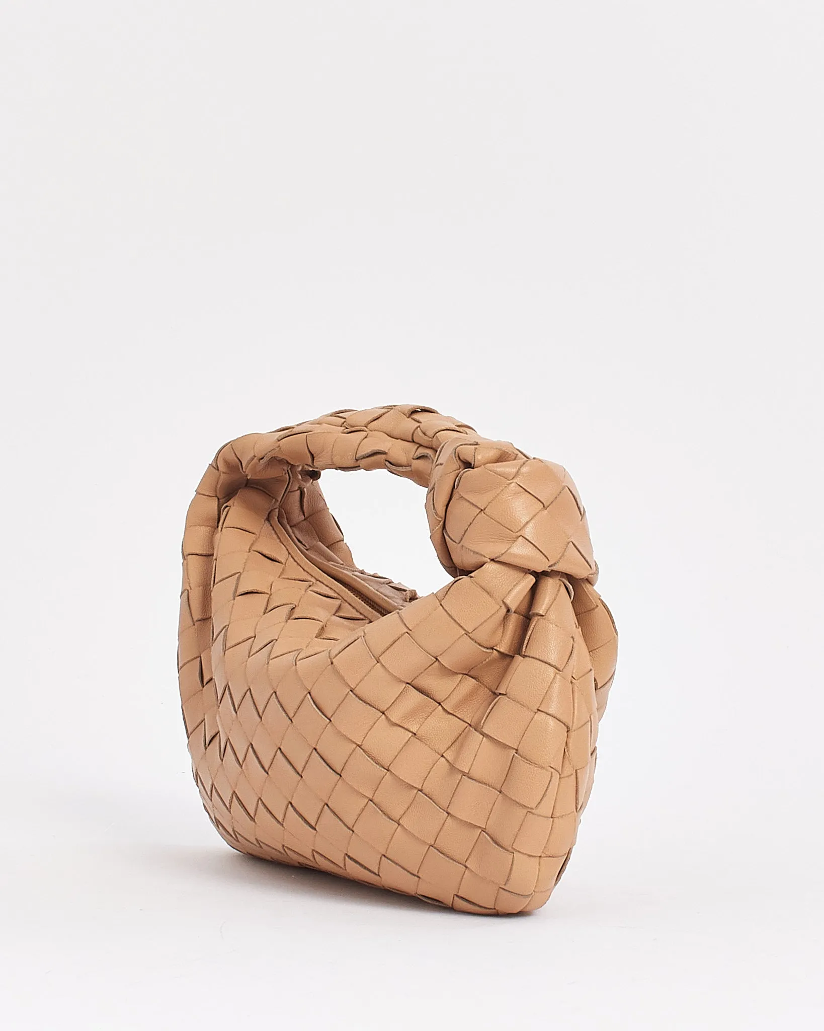 Bottega Veneta Beige Almond Intrecciato Leather Mini Jodie Bag