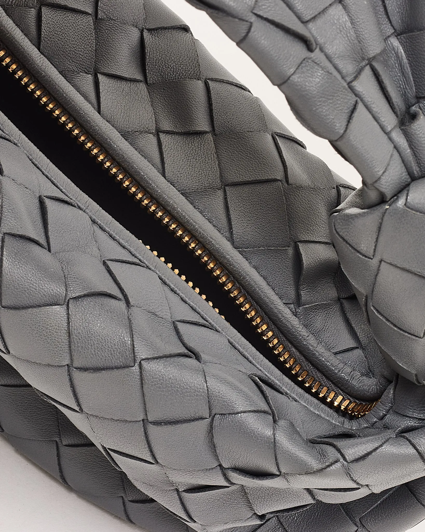 Bottega Veneta Grey Thunder Intrecciato Leather Mini Jodie Bag