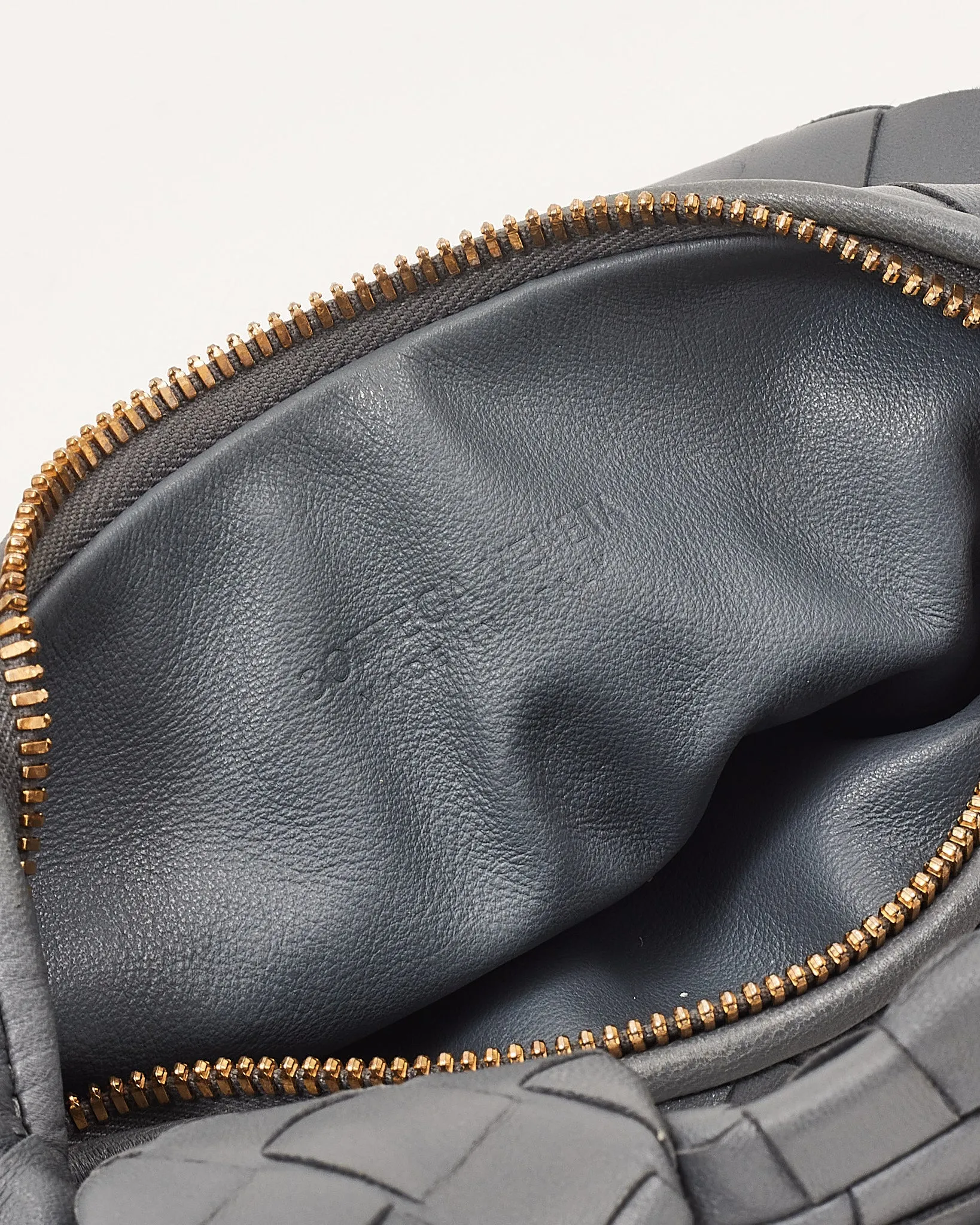 Bottega Veneta Grey Thunder Intrecciato Leather Mini Jodie Bag